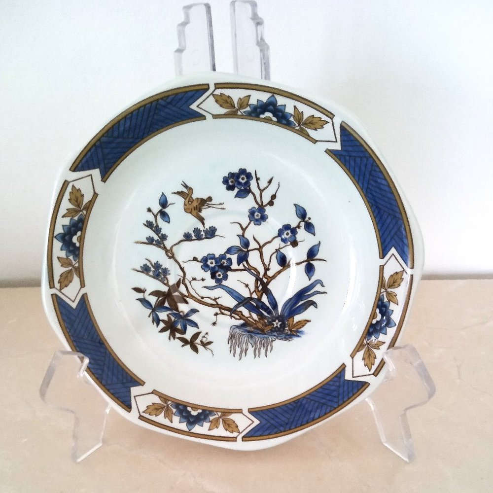 Vintage Ming Toi Blue -- 8 Saucers - 6" - Adams/Wedgwood Group